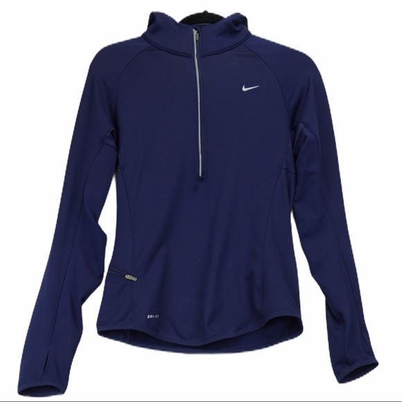 Nike dry fit small blue half zip pullover hood